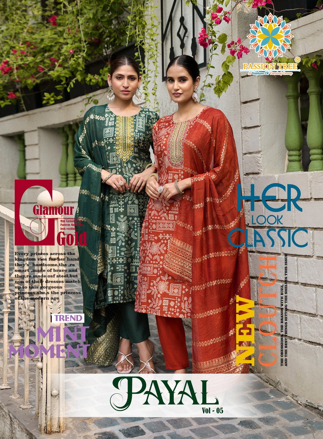 Payal Vol 5 By Passion Tree Vetican Printed Kurti Bottom With Dupatta Collection