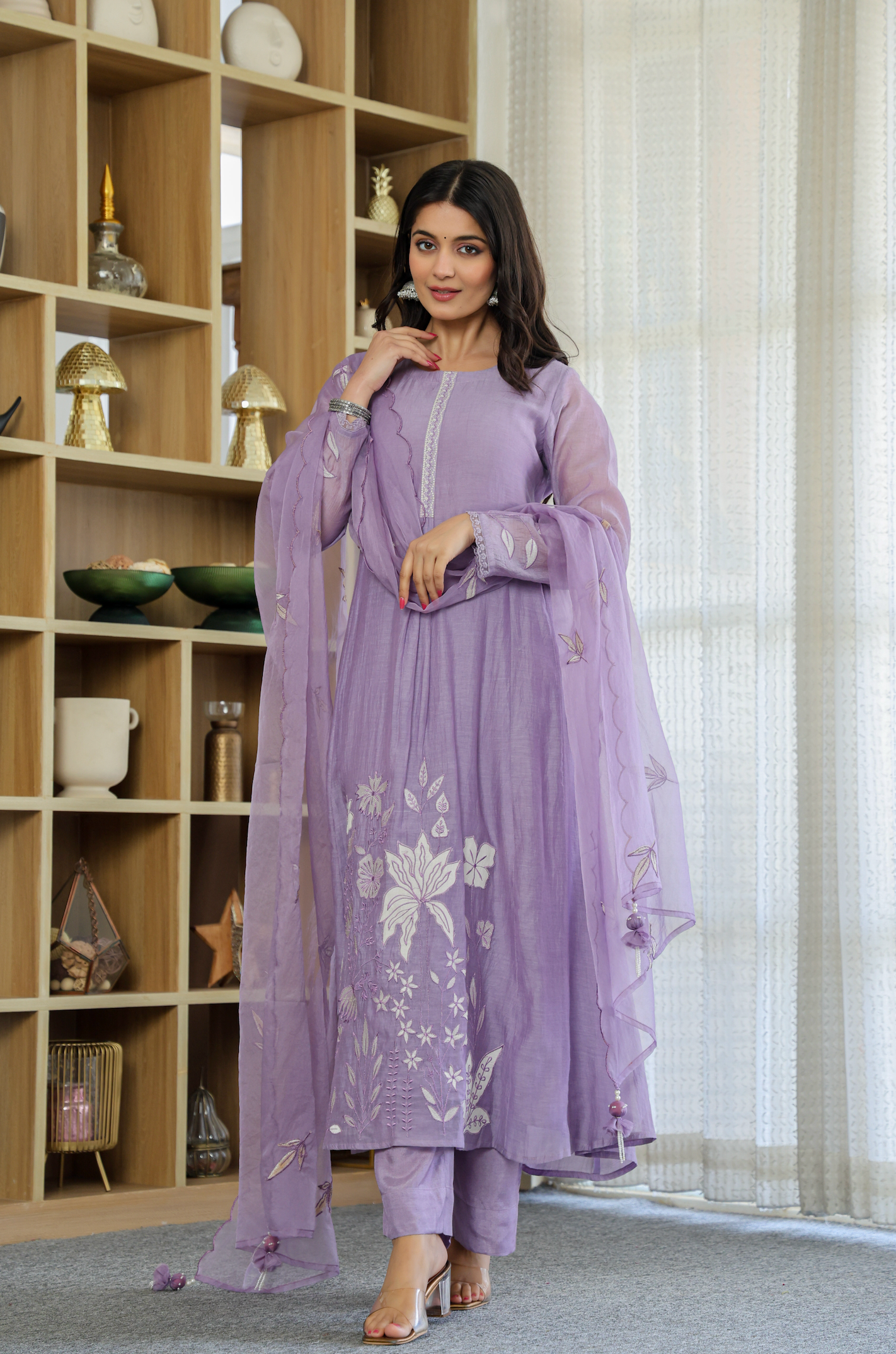 Devki 01 Designer Chanderi Silk Embroidered Kurti Bottom With Dupatta