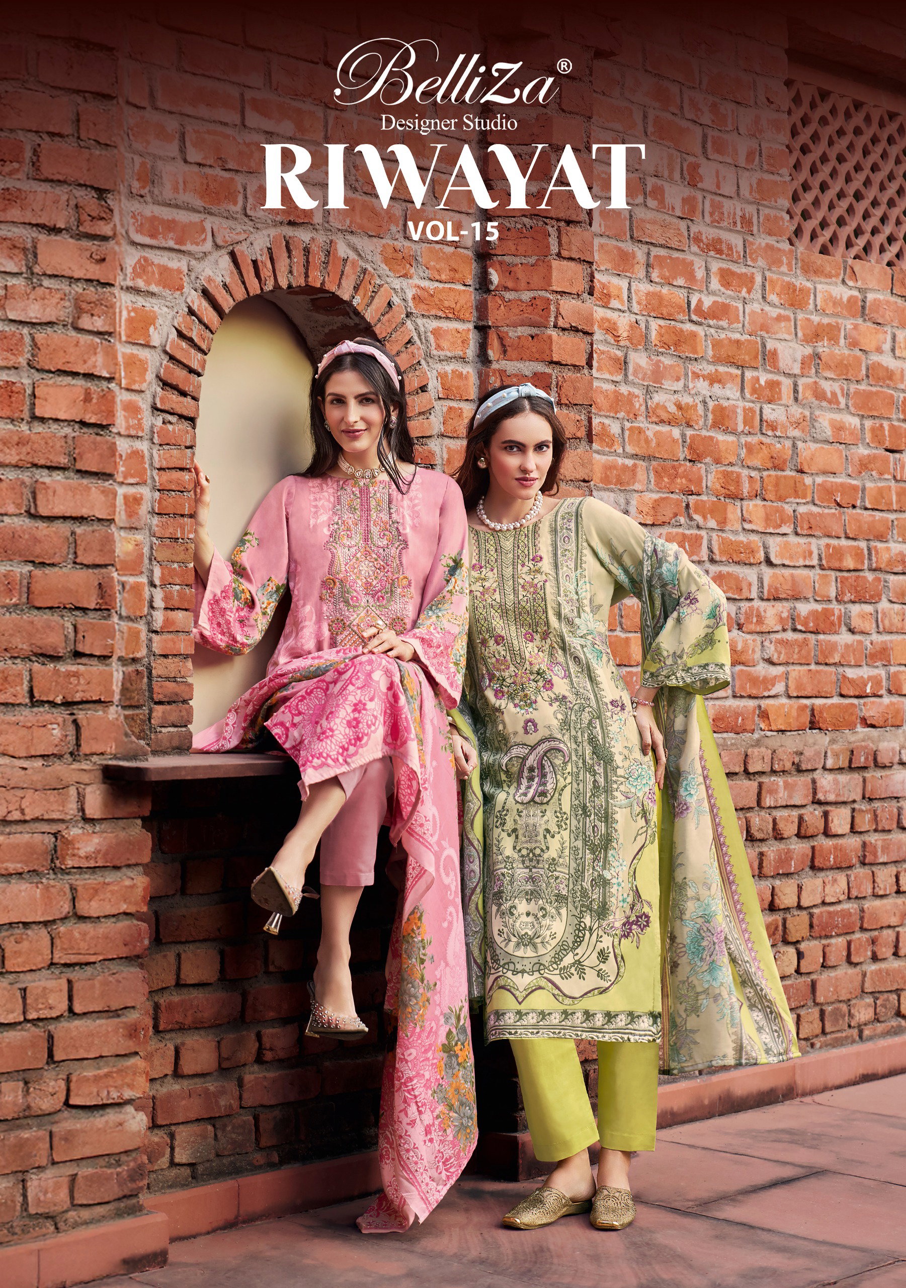 Belliza Riwayat Vol 15 Viscose Rayon Digital Print Dress Material Collection
