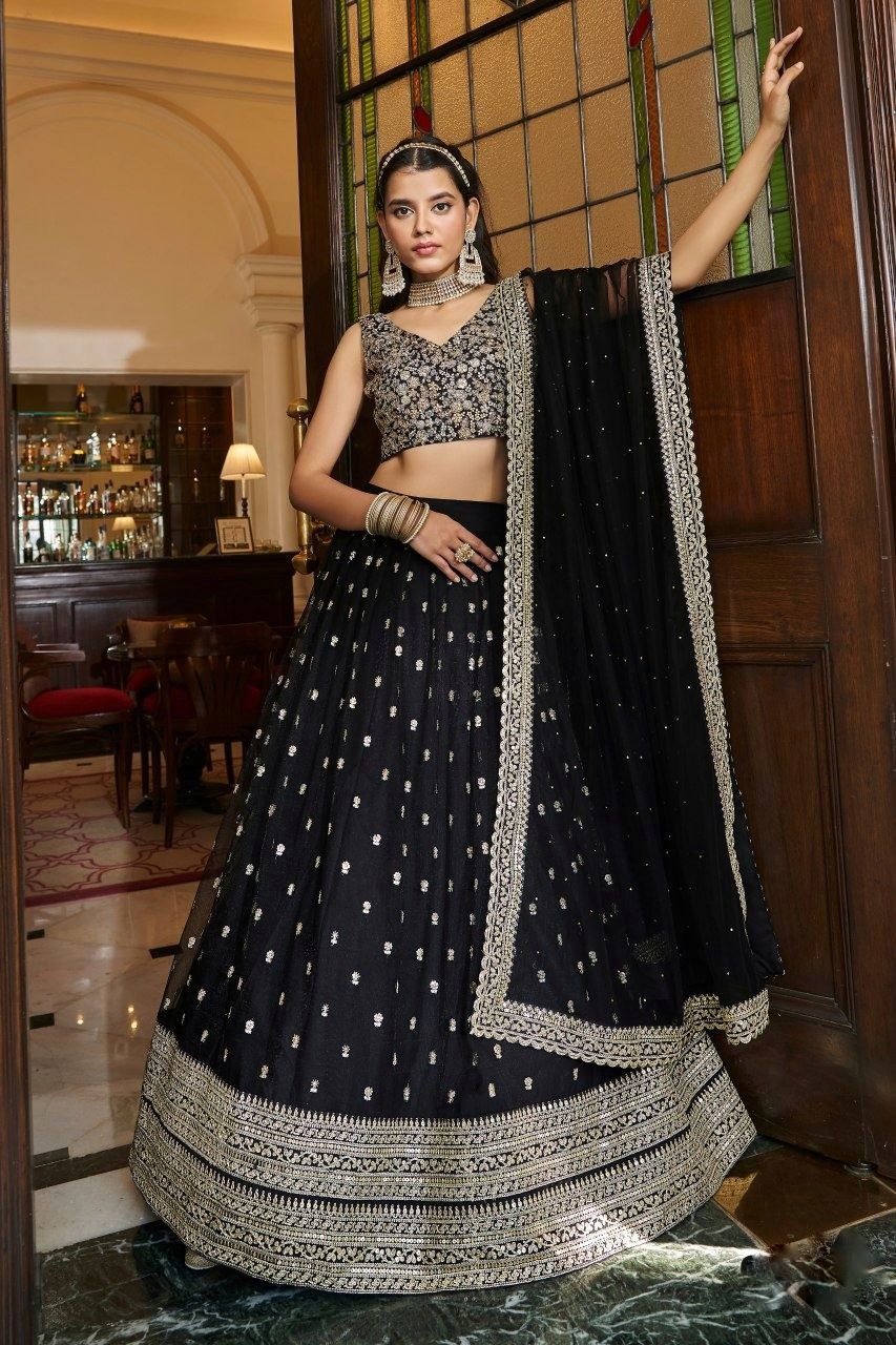 Lekha TF 189 Soft Net Zari Sequins Work Lehenga Choli