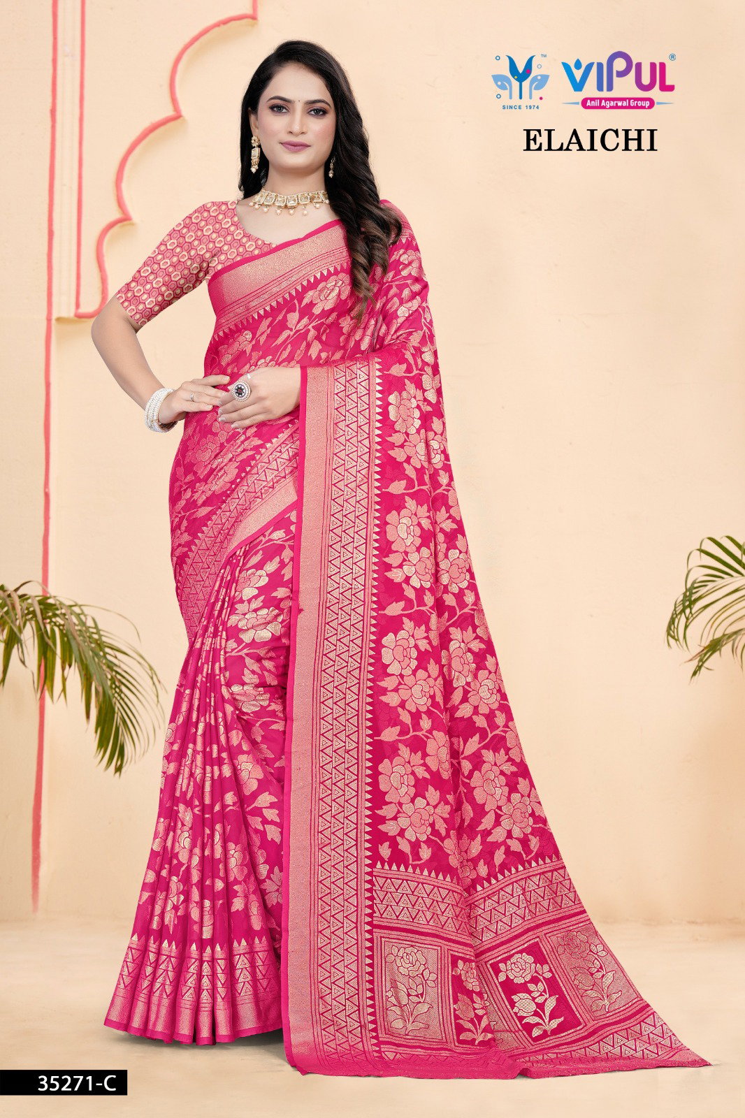 Vipul Elaichi 35271 A To D Brasoo Fetsive Wear Saree Collection