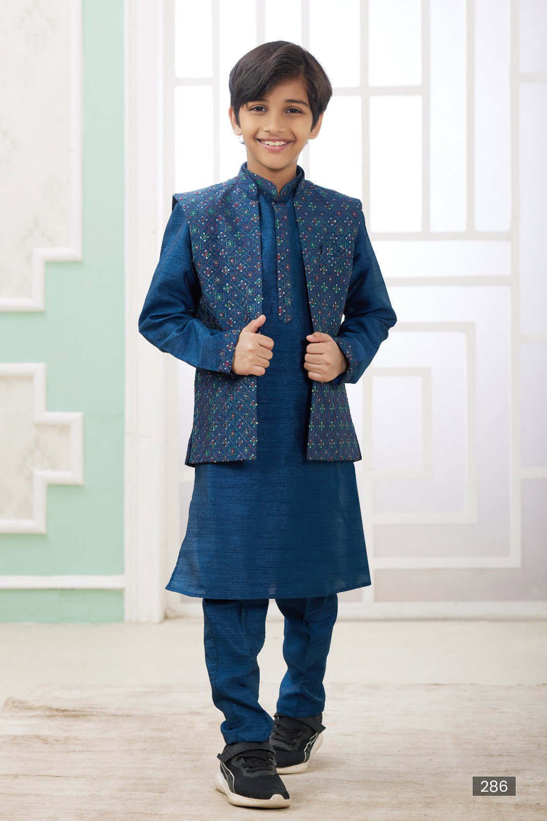 Sumi 281 to 286 Art Banarasi Silk Party Wear Printed Readymade Kids Kurta Pajama Collection 