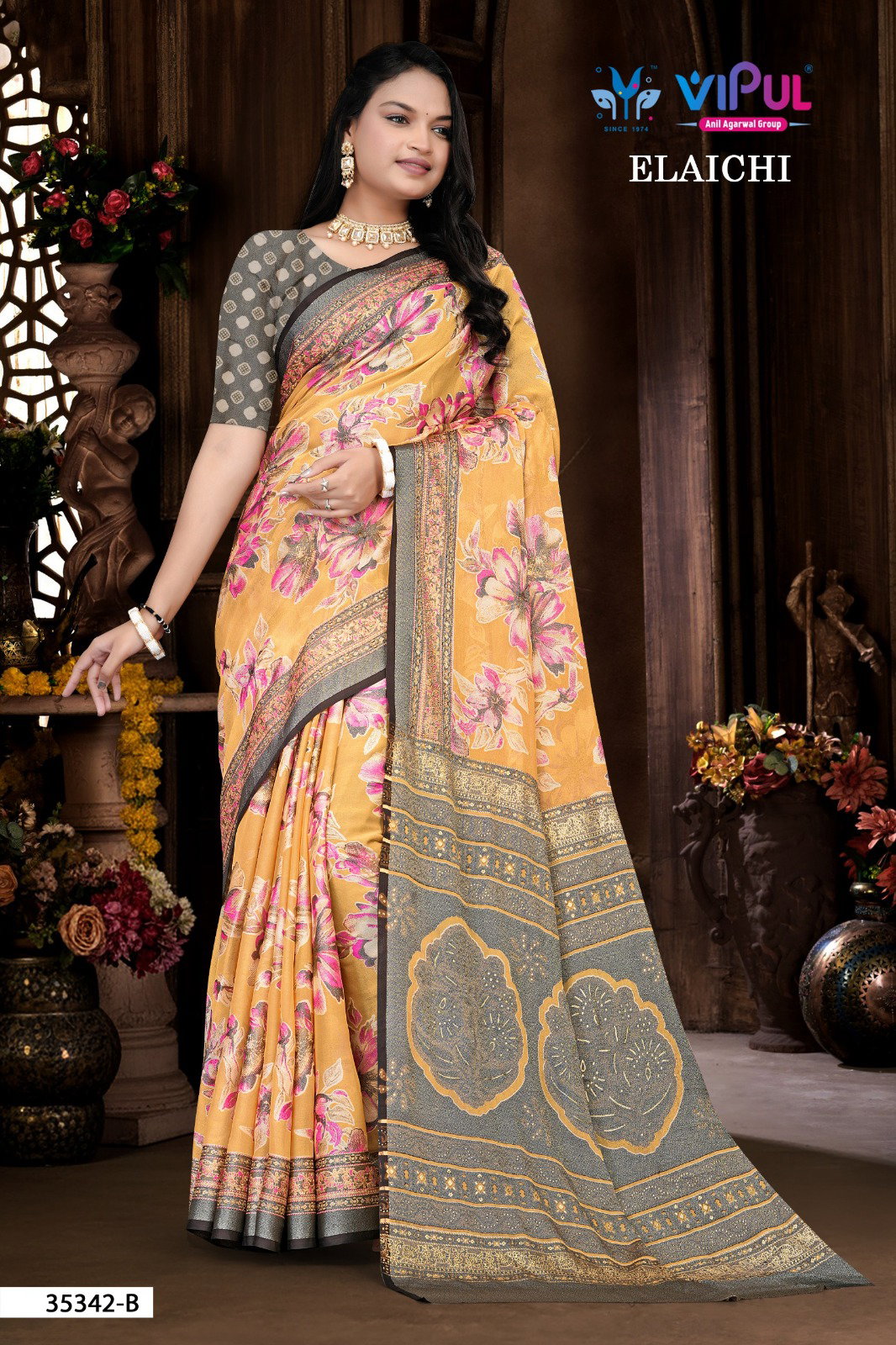 Vipul Elaichi 35342 A To D Festive Wear Brasso Stylish Saree Collection