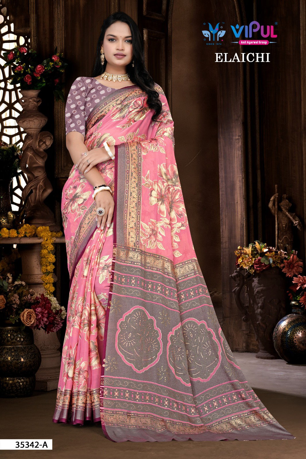 Vipul Elaichi 35342 A To D Festive Wear Brasso Stylish Saree Collection