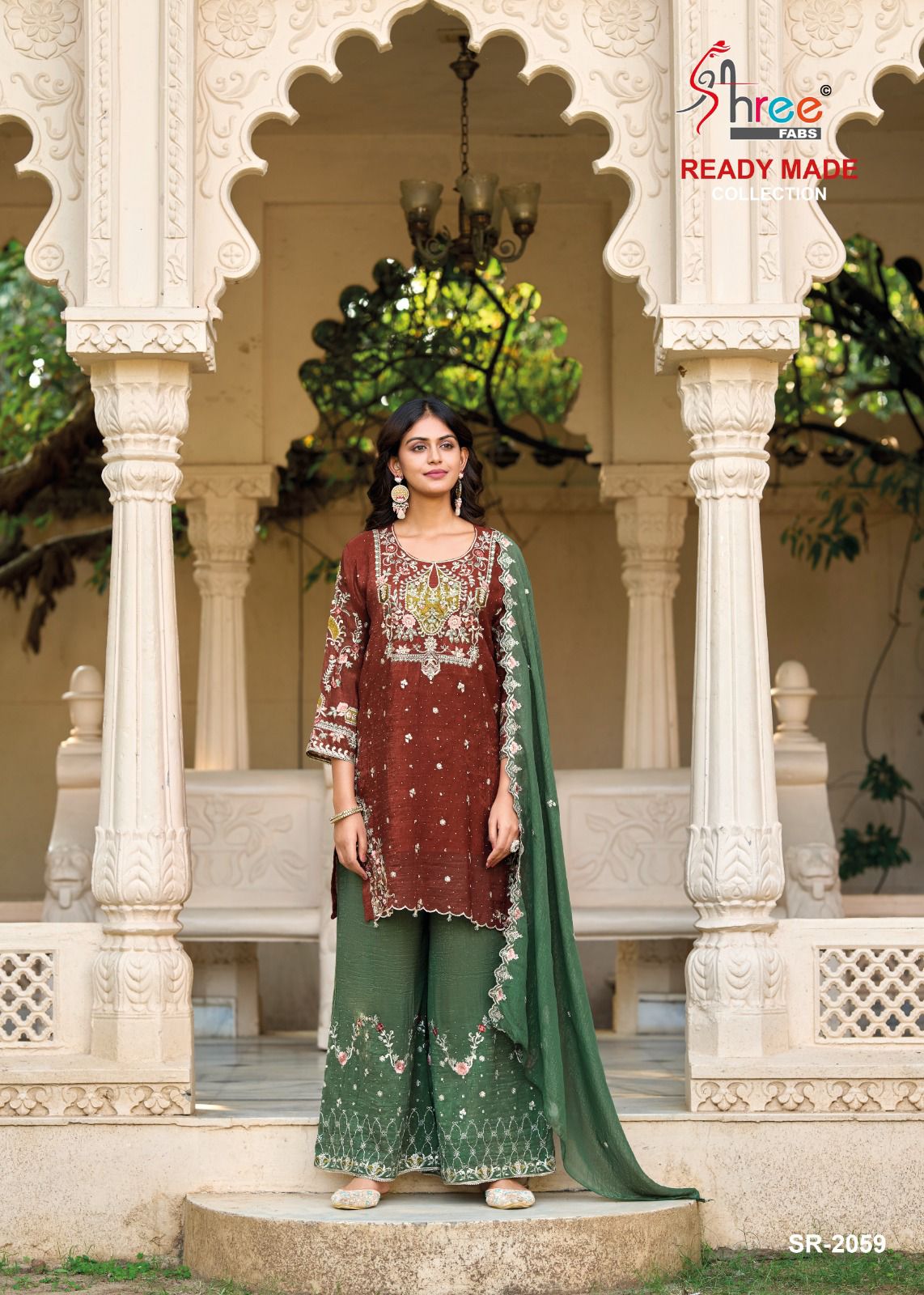 Shree R 2059 Crunchy Silk Embroidered Readymade Collection