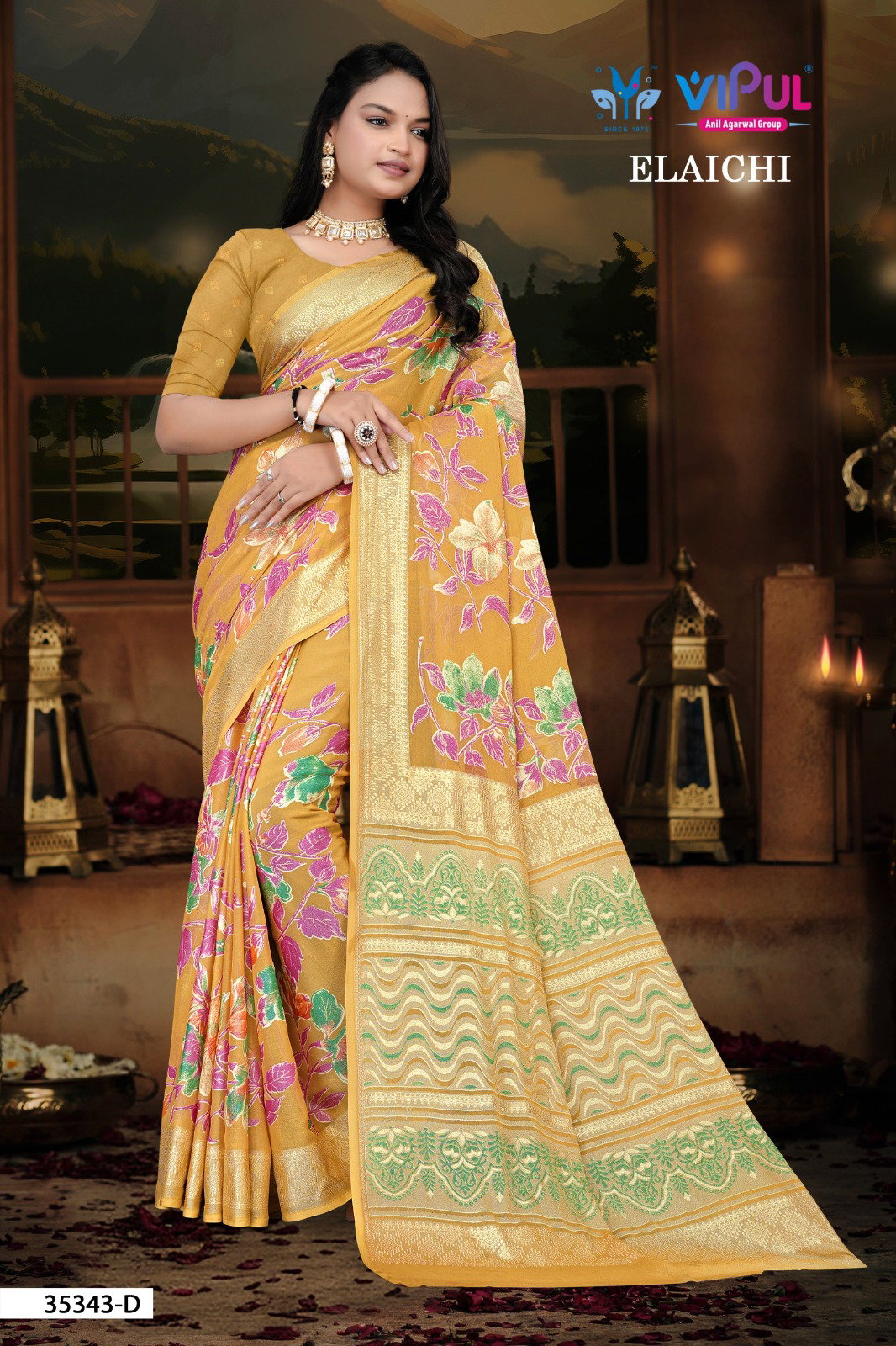 Vipul Elaichi 35343 A To D Festive Wear Brasso Stylish Saree Collection