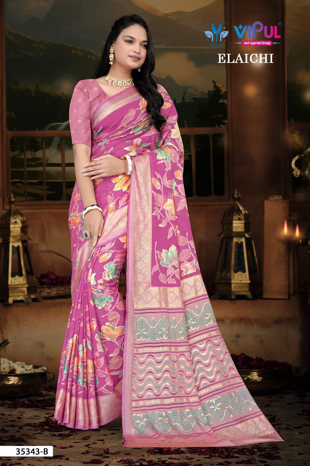 Vipul Elaichi 35343 A To D Festive Wear Brasso Stylish Saree Collection
