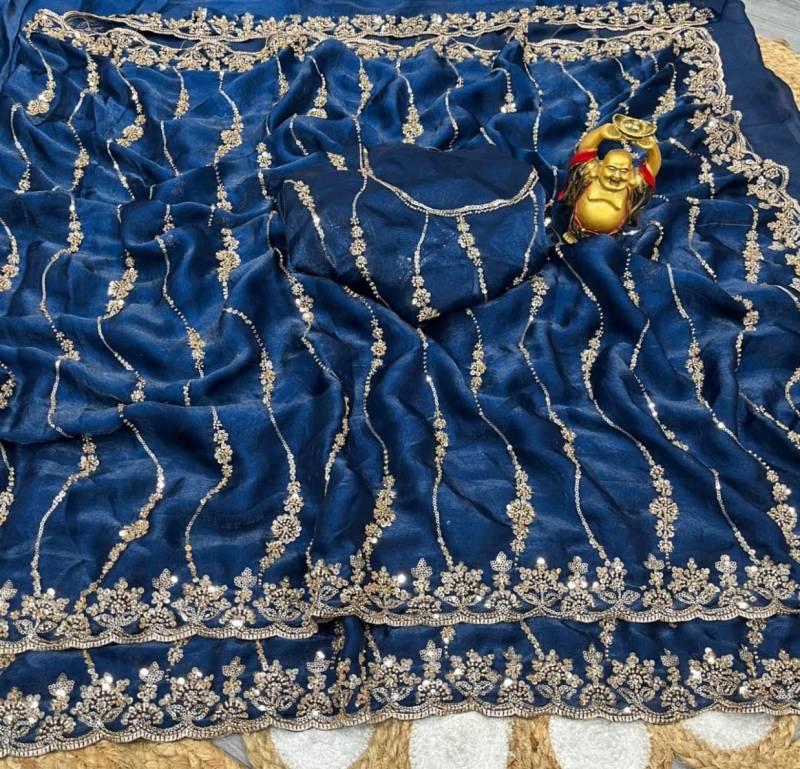 Vt 6071 T Space Silk With Original Gold Beeds Worked Saree Collection