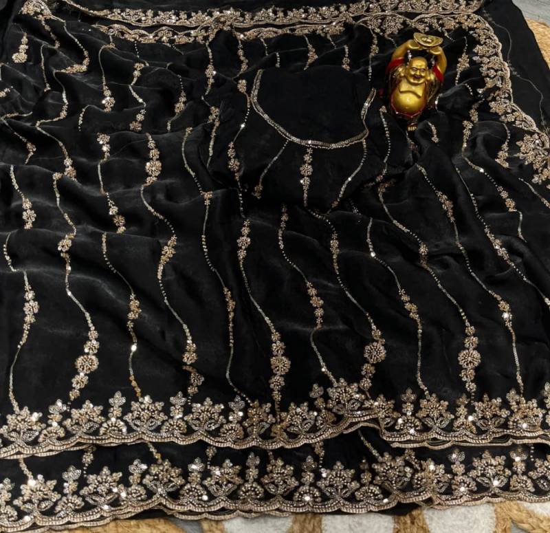 Vt 6071 T Space Silk With Original Gold Beeds Worked Saree Collection