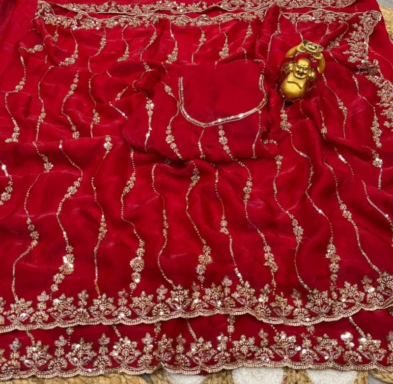 Vt 6071 T Space Silk With Original Gold Beeds Worked Saree Collection