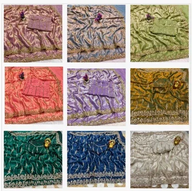 Vt 6071 T Space Silk With Original Gold Beeds Worked Saree Collection