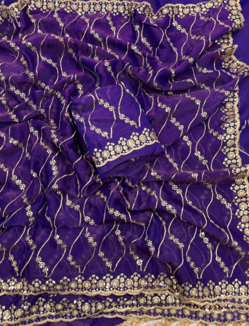 Vt 798 T Fandy Chiffon With Golden Zari Worked Premium Saree Collection