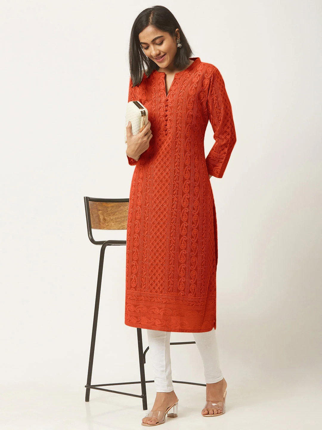 Hiba Schiffli Vol 2 Soft Georgette Kurti
