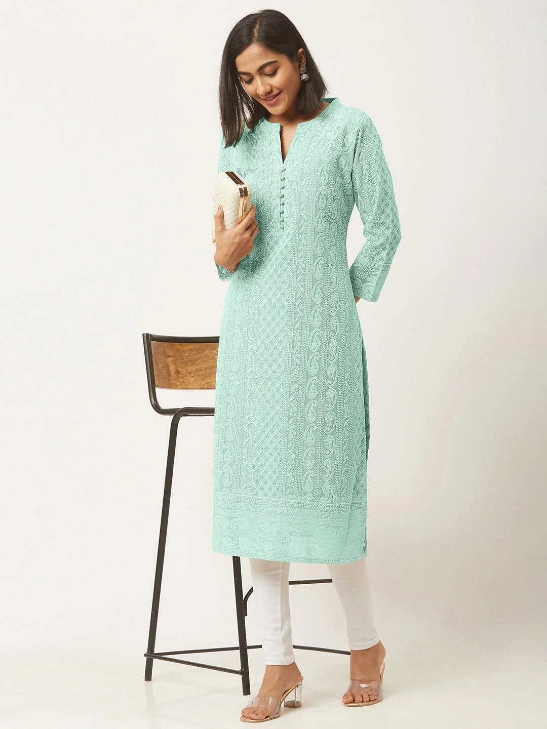 Hiba Schiffli Vol 2 Soft Georgette Kurti