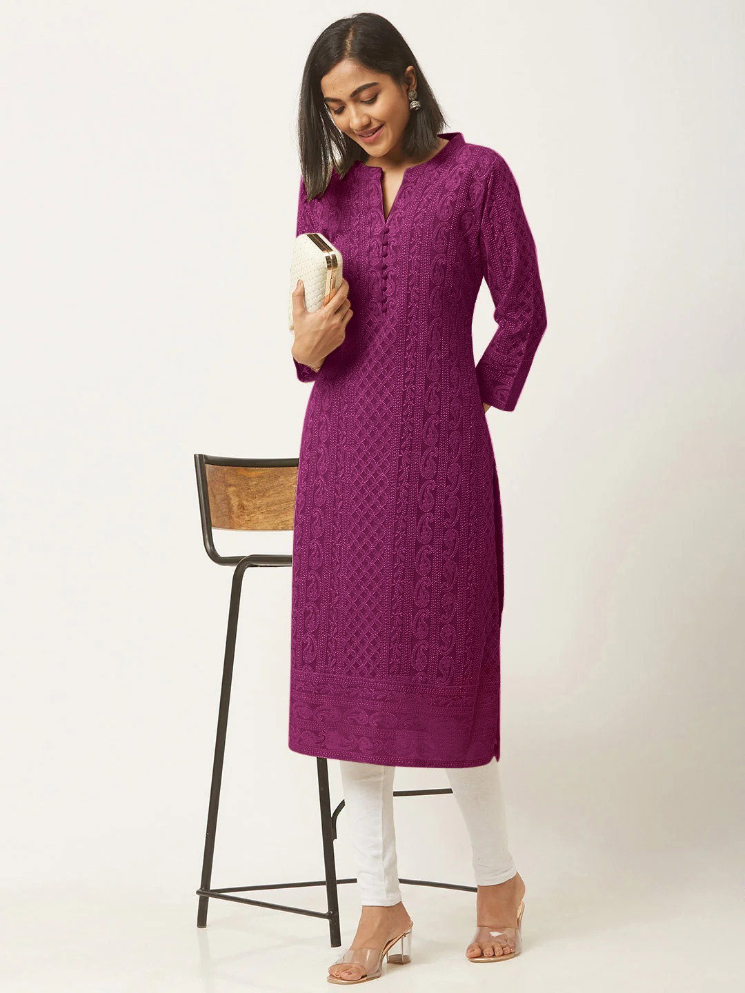 Hiba Schiffli Vol 2 Soft Georgette Kurti