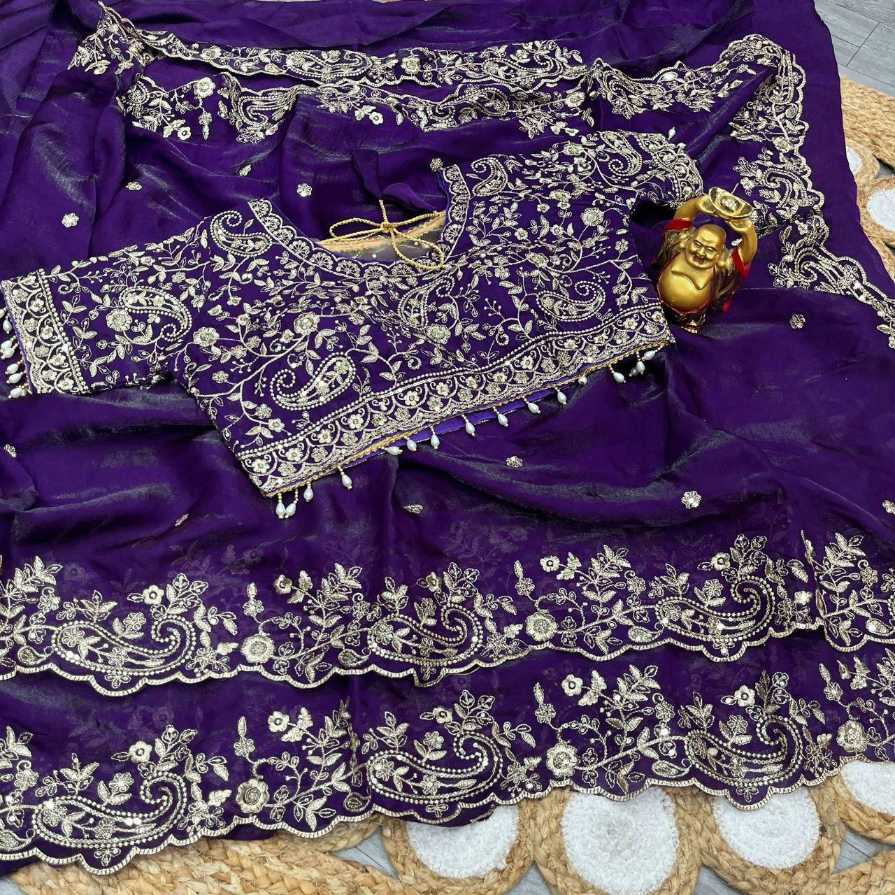 Vt 800 T Fandy Satin Silver Jari Thread Worked Beautiful Saree Collection