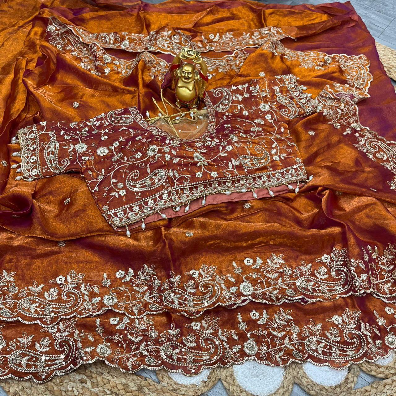 Vt 800 T Fandy Satin Silver Jari Thread Worked Beautiful Saree Collection