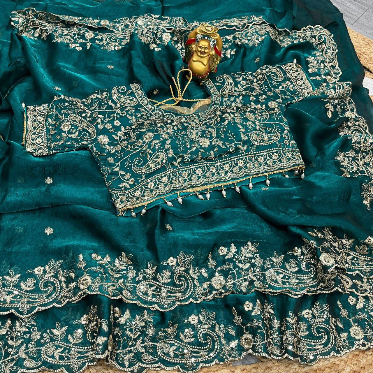 Vt 800 T Fandy Satin Silver Jari Thread Worked Beautiful Saree Collection