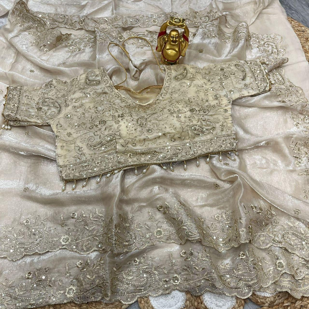 Vt 800 T Fandy Satin Silver Jari Thread Worked Beautiful Saree Collection