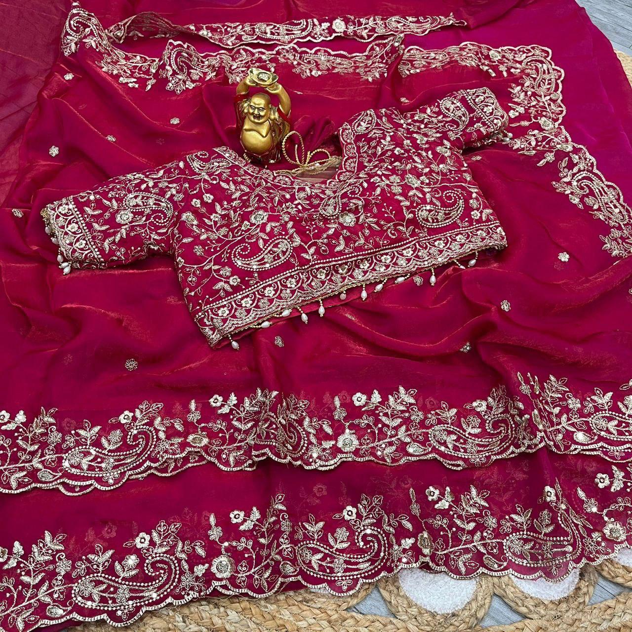 Vt 800 T Fandy Satin Silver Jari Thread Worked Beautiful Saree Collection