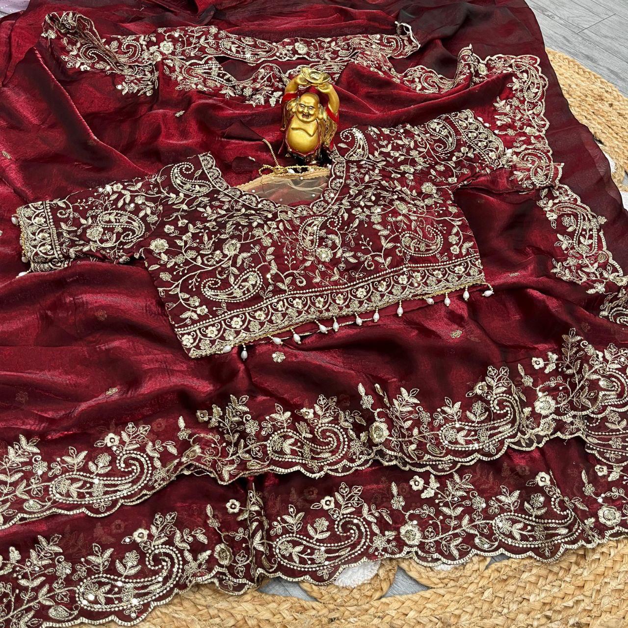 Vt 800 T Fandy Satin Silver Jari Thread Worked Beautiful Saree Collection