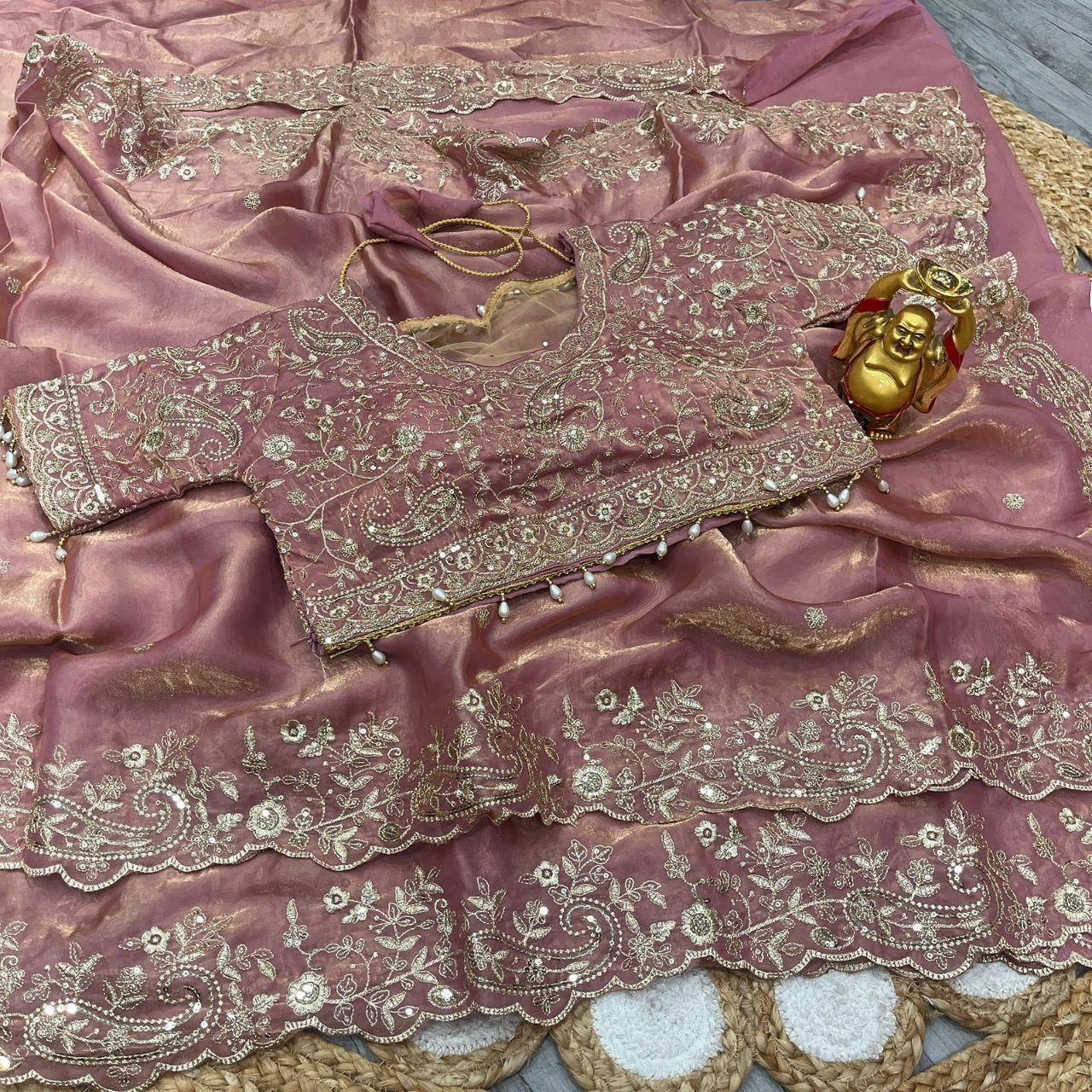 Vt 800 T Fandy Satin Silver Jari Thread Worked Beautiful Saree Collection