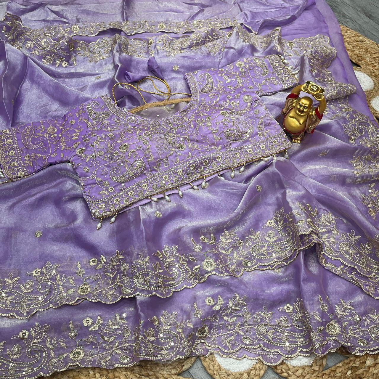 Vt 800 T Fandy Satin Silver Jari Thread Worked Beautiful Saree Collection