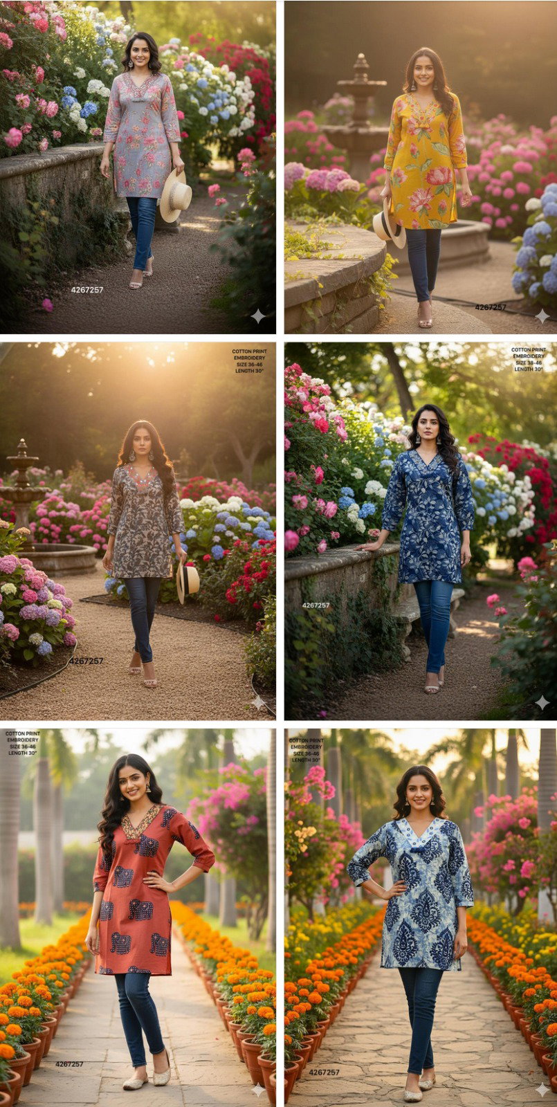 Naisha K 509 Cotton Print Embroidery Casual Wear Kurti Collection