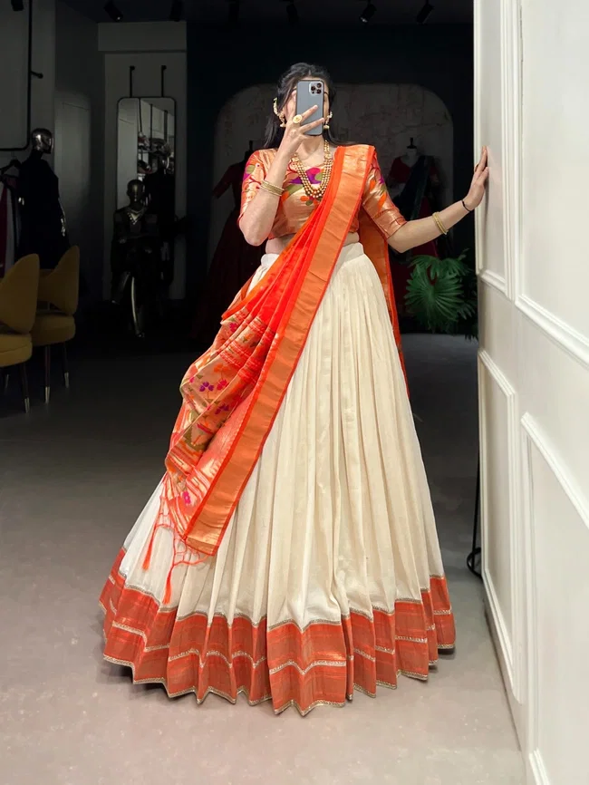 Lekha Yf 2007 Vichitra Silk Zari Weaving Plain Lehenga Choli Collection