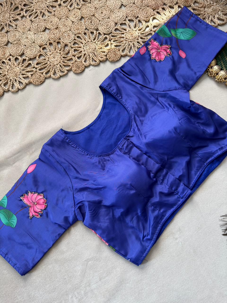 Lekha CF 214 Khadi Cotton Plain Saree With Heavy Hand Work Readymade Blouse