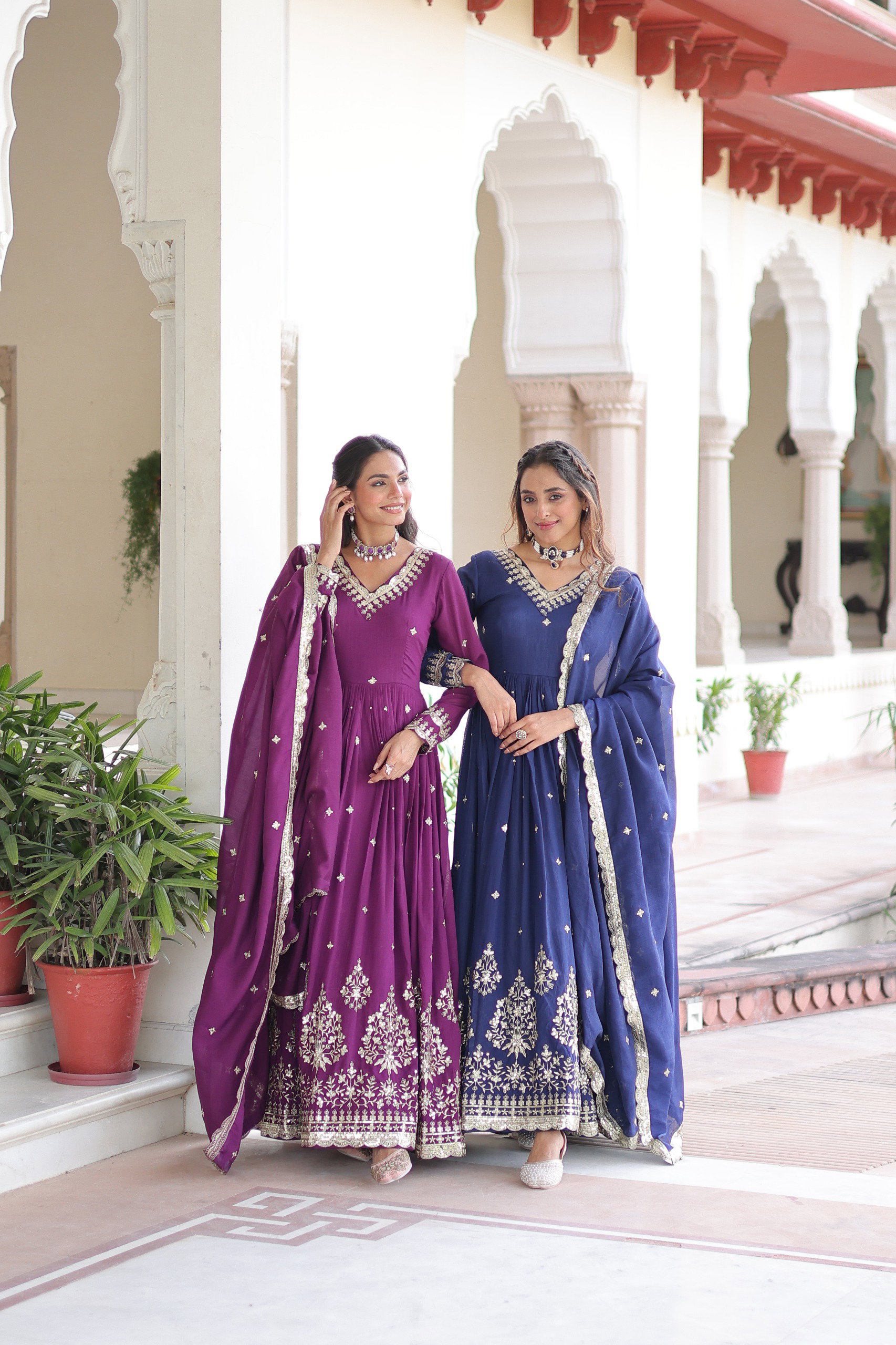 Lekha KA 1214 Vichitra Silk Sequins Embroidery Gown With Dupatta