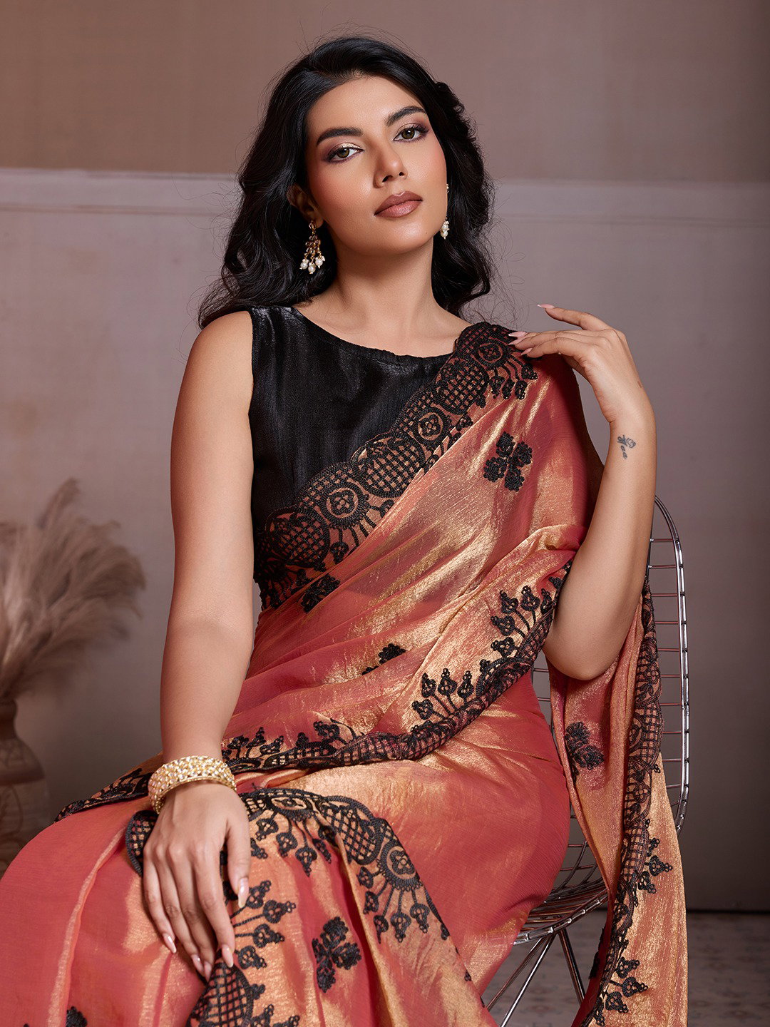 Vaamika Glow Elegant Sequin Frendy Chiffon Saree Collection 