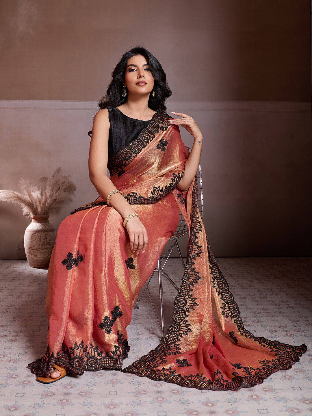 Vaamika Glow Elegant Sequin Frendy Chiffon Saree Collection 