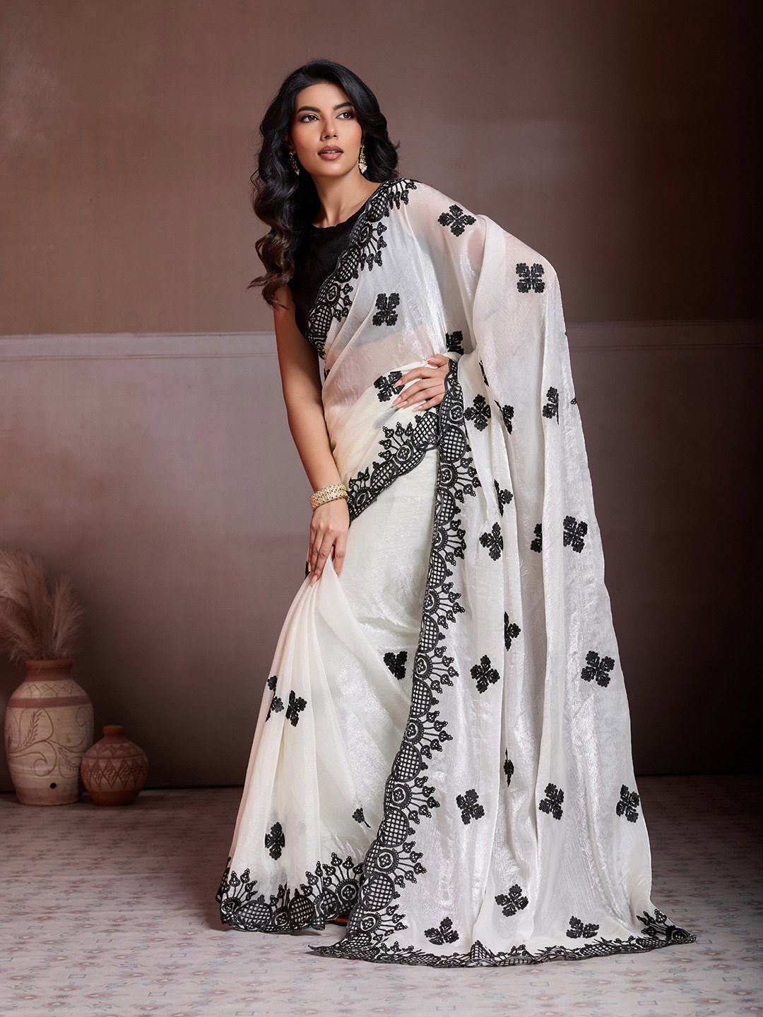 Vaamika Glow Elegant Sequin Frendy Chiffon Saree Collection 