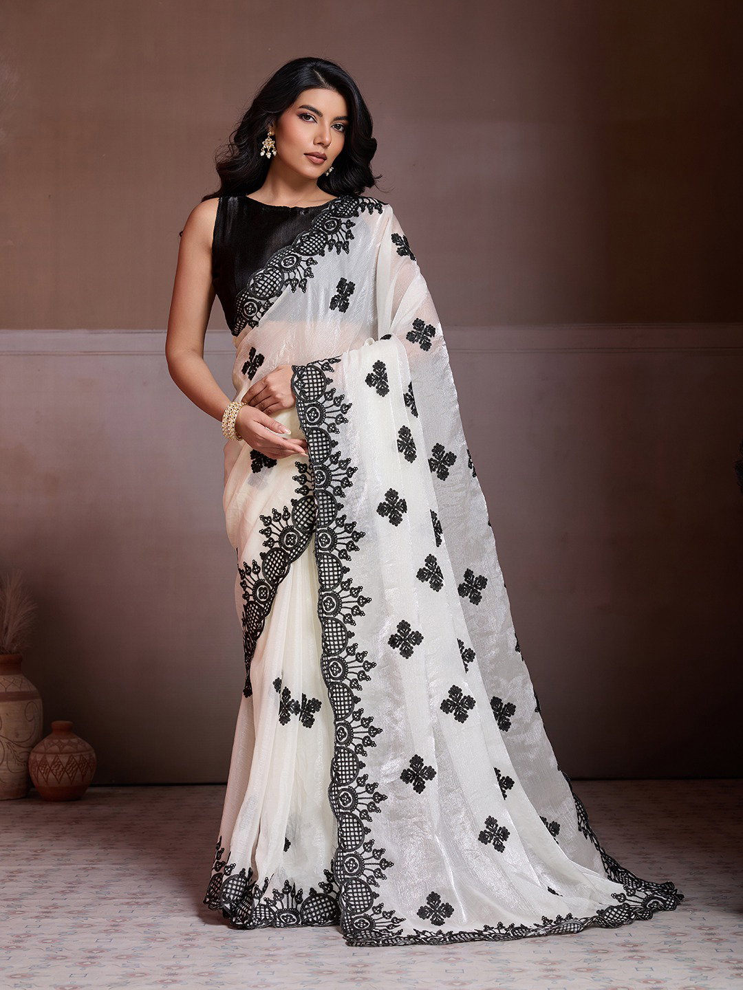 Vaamika Glow Elegant Sequin Frendy Chiffon Saree Collection 