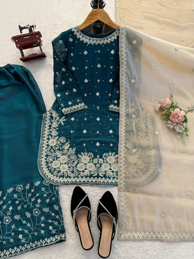 Glory KD 1549 Designer GMY Silk Palzoo Set