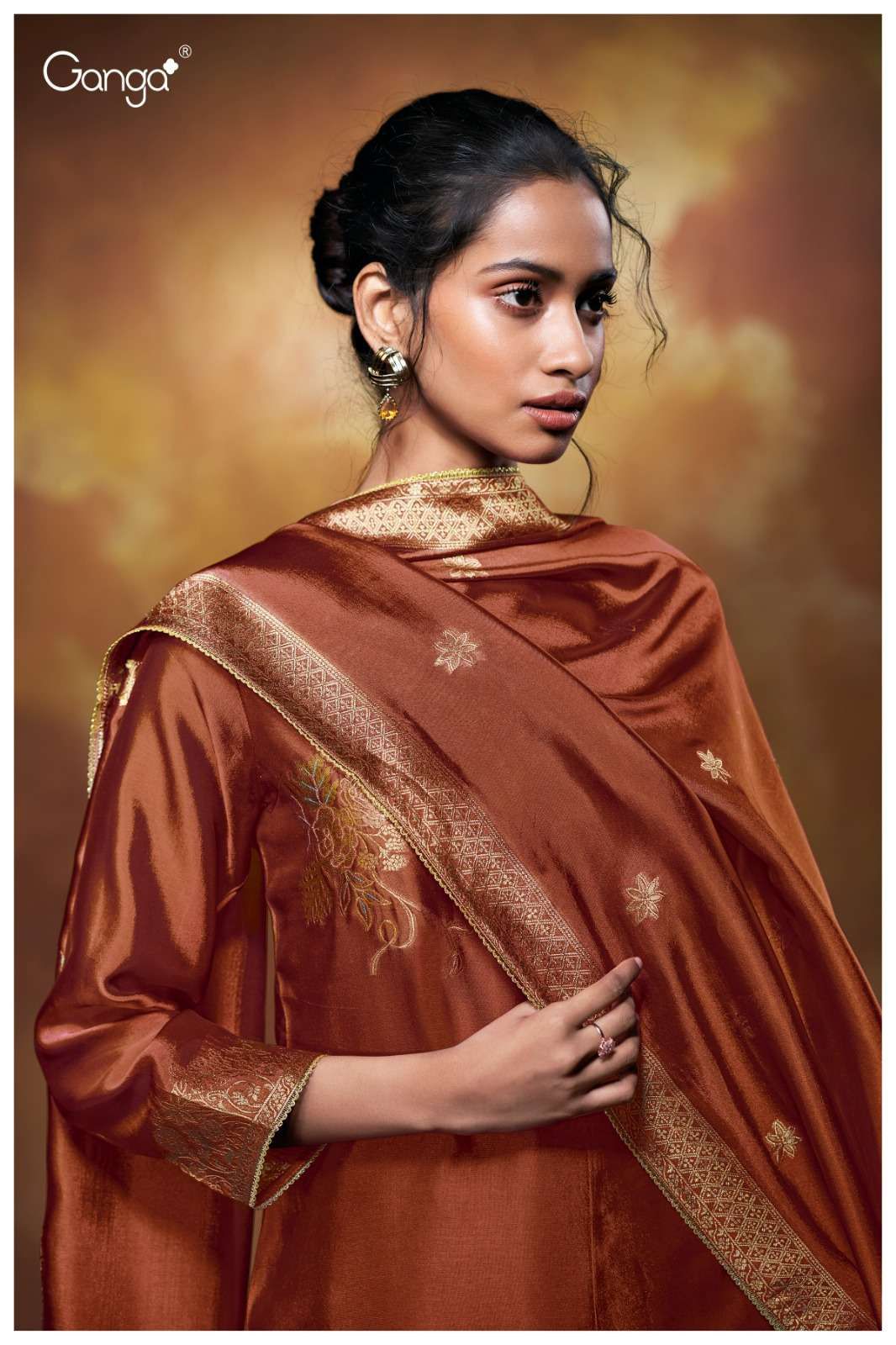 Ganga Abigail 3661 Viscose Woven Silk Embroidery Salwar Kameez