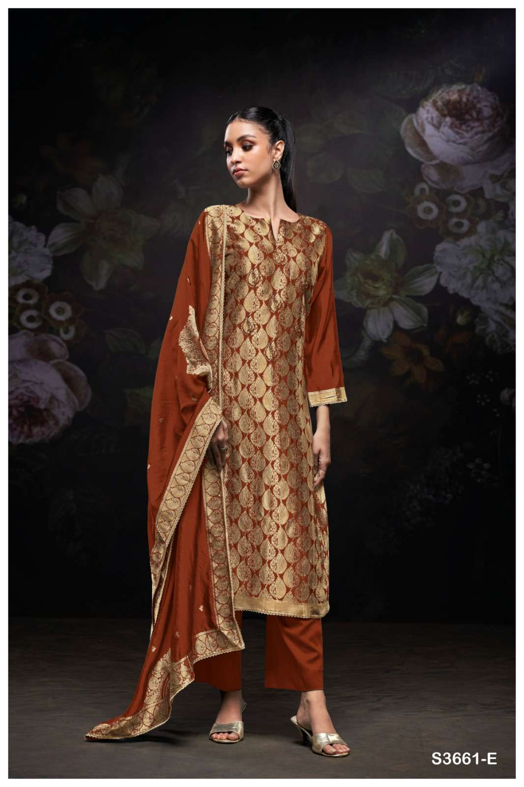 Ganga Abigail 3661 Viscose Woven Silk Embroidery Salwar Kameez