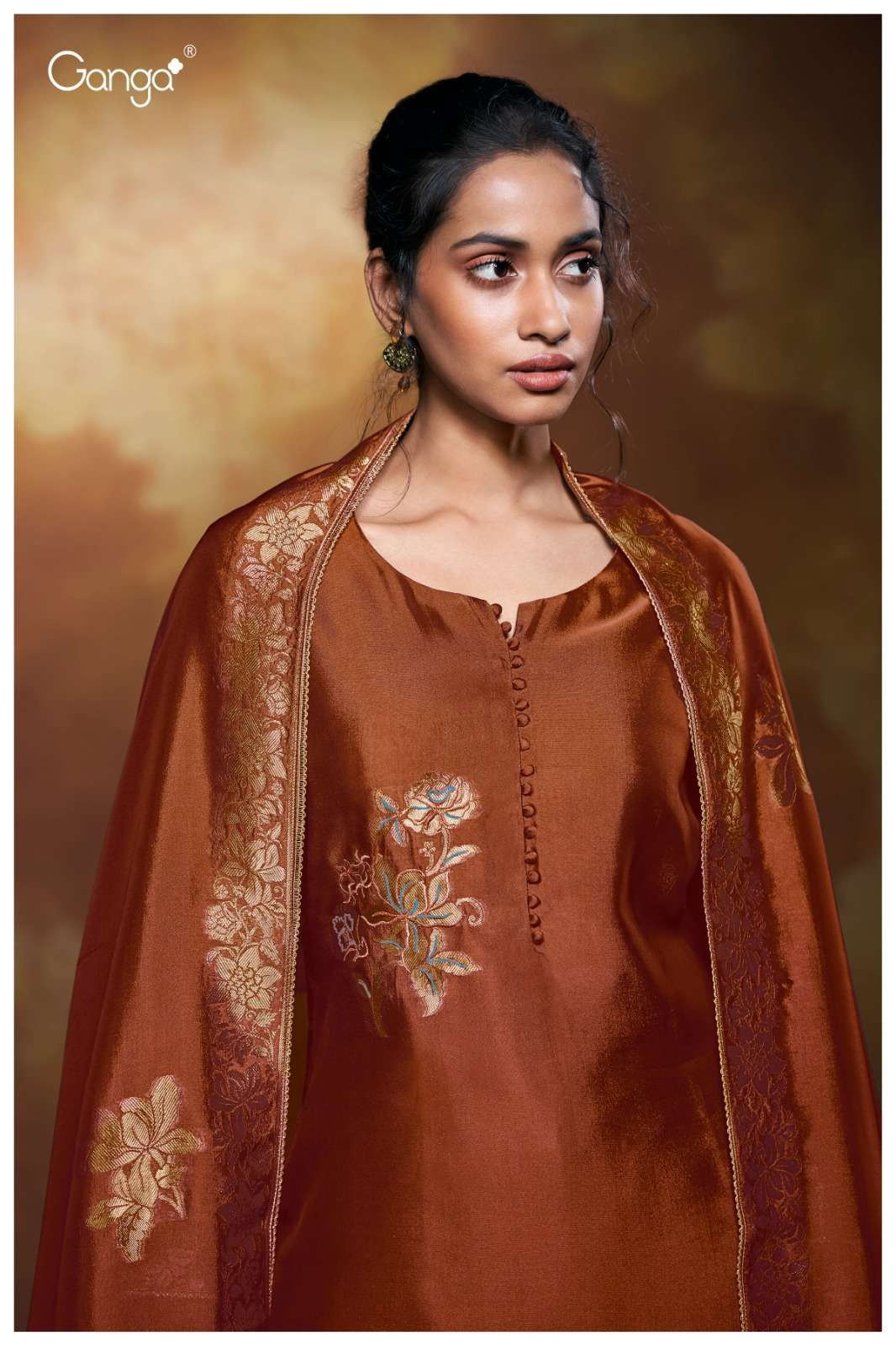 Ganga Abigail 3661 Viscose Woven Silk Embroidery Salwar Kameez