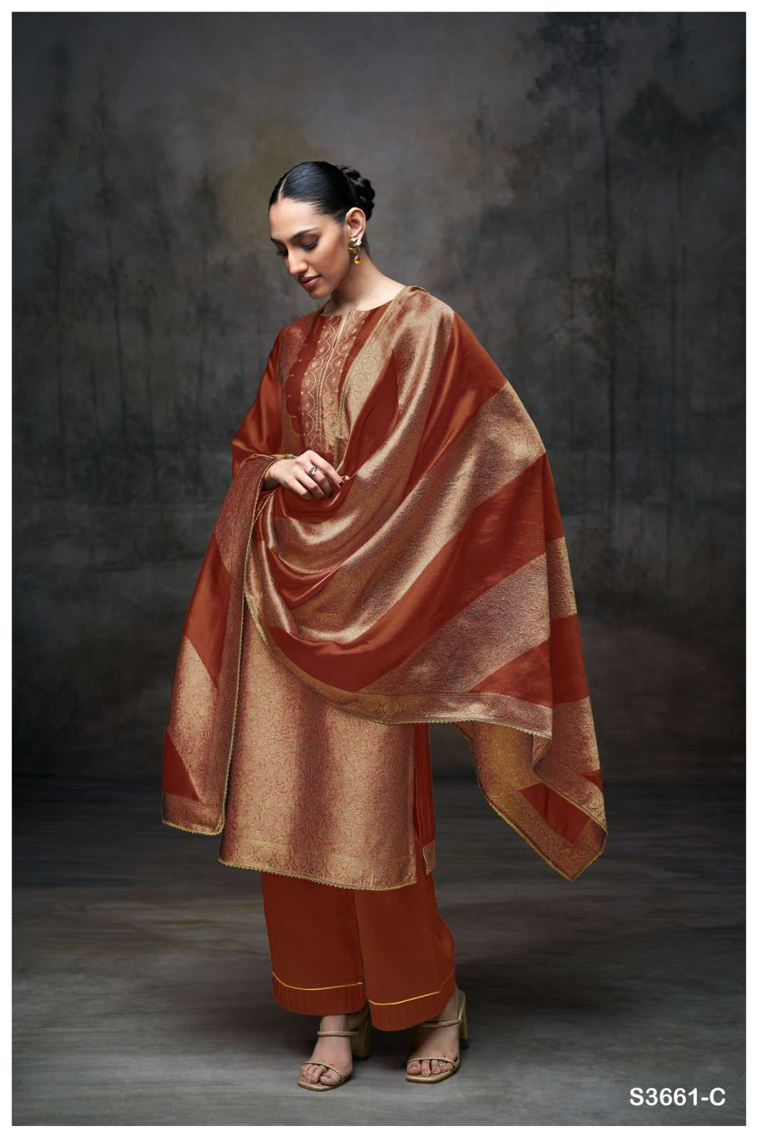 Ganga Abigail 3661 Viscose Woven Silk Embroidery Salwar Kameez