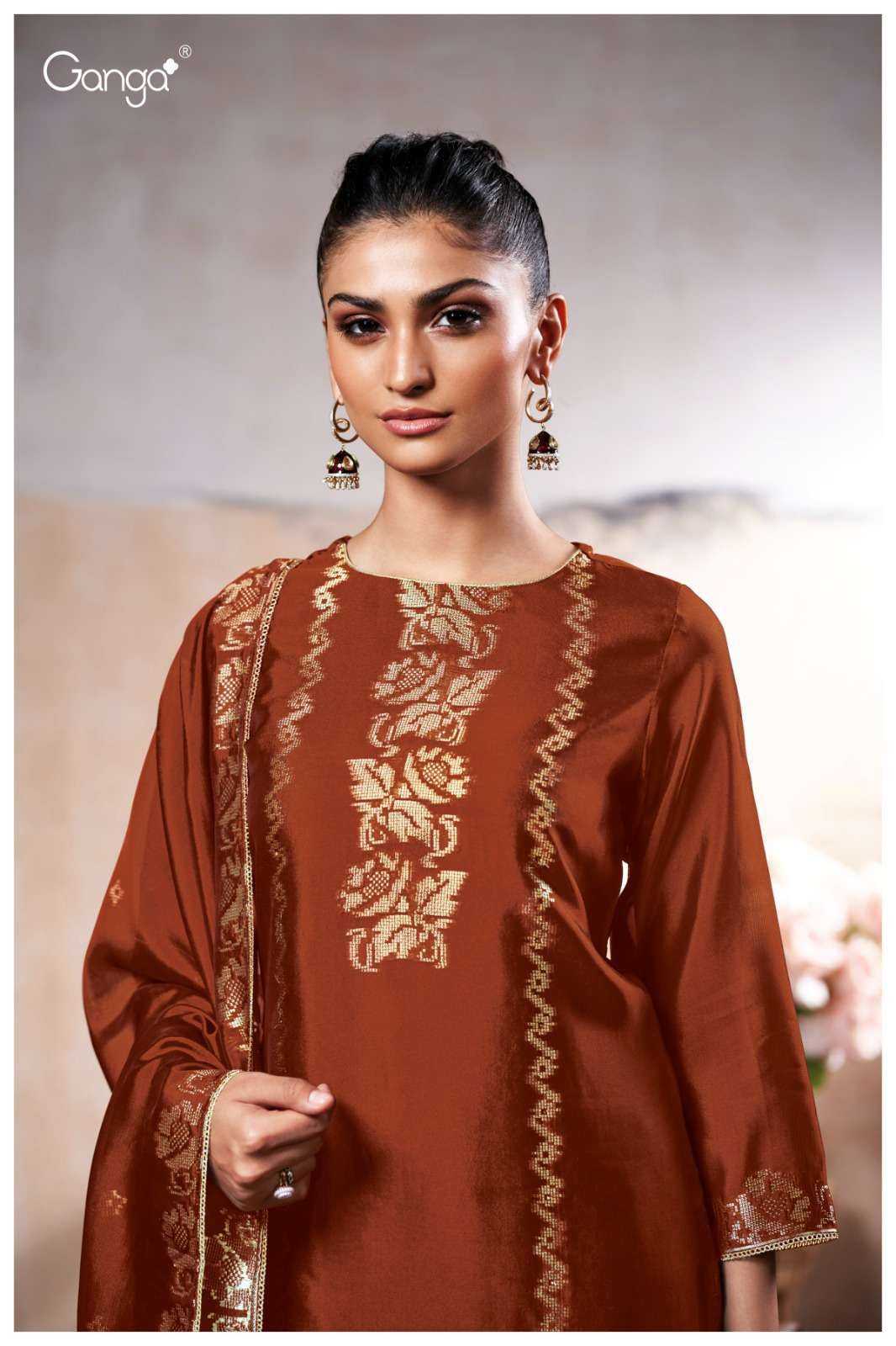 Ganga Abigail 3661 Viscose Woven Silk Embroidery Salwar Kameez