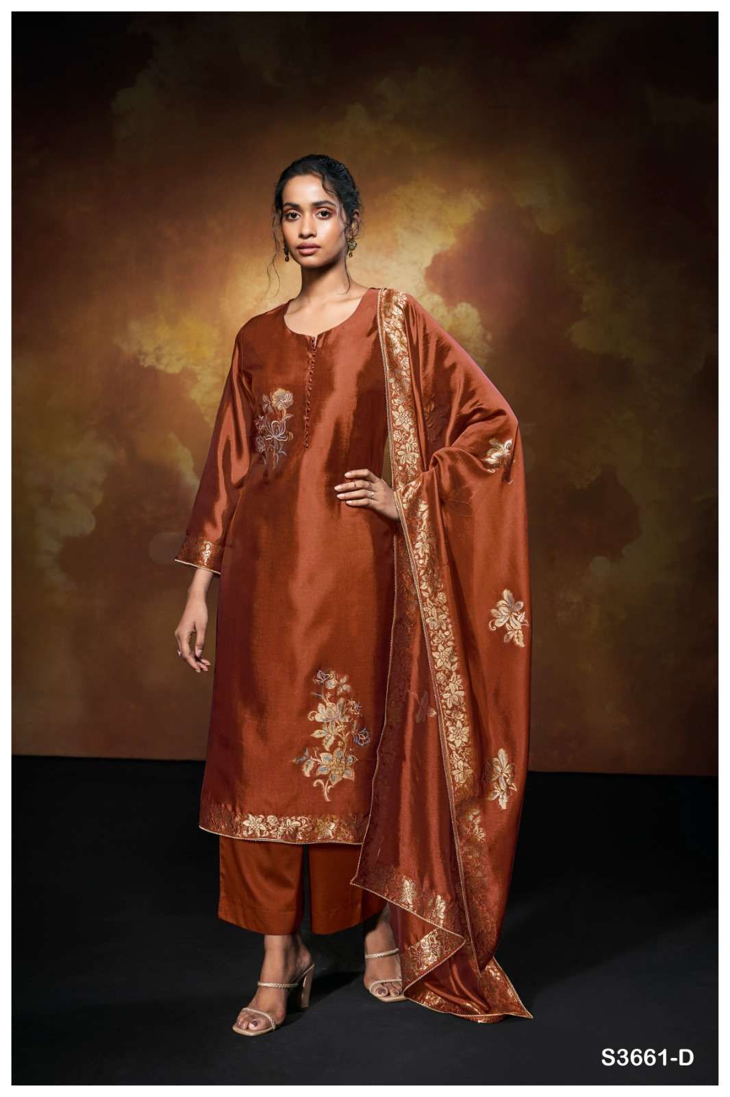 Ganga Abigail 3661 Viscose Woven Silk Embroidery Salwar Kameez
