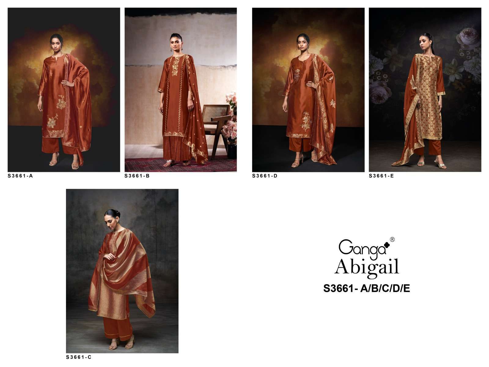 Ganga Abigail 3661 Viscose Woven Silk Embroidery Salwar Kameez