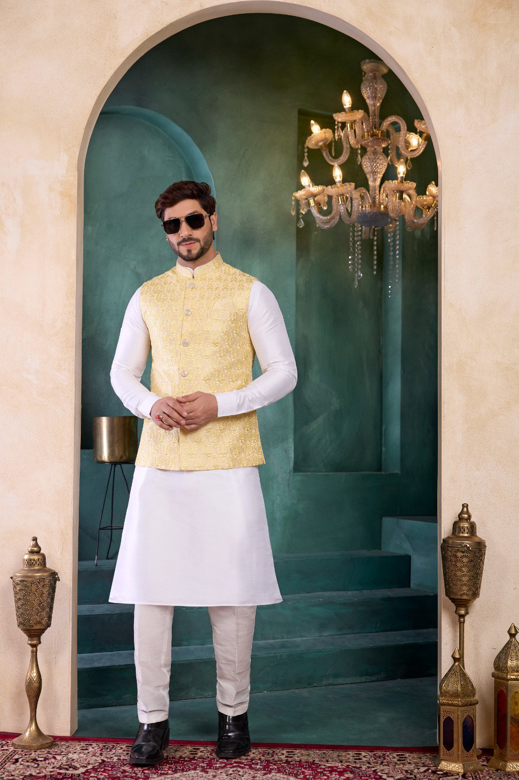  Sumi 4385 to 4389 Designer Art Banarasi Silk 3 Pcs  Kurta Jacket Set Collection