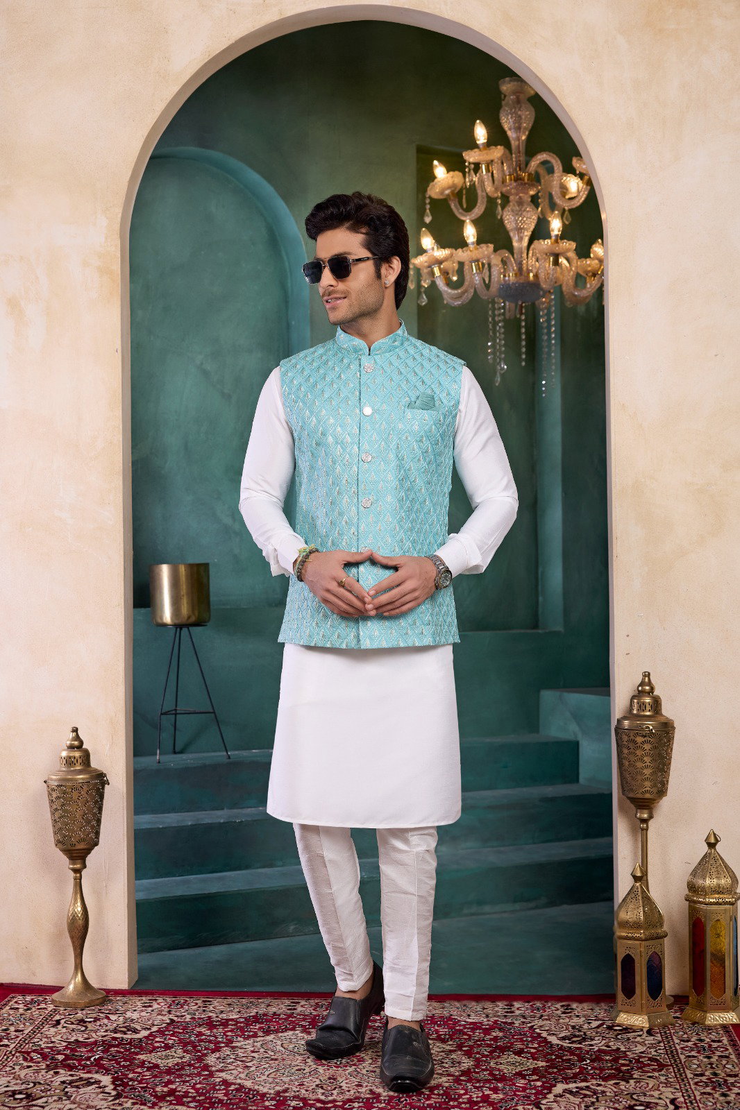  Sumi 4385 to 4389 Designer Art Banarasi Silk 3 Pcs  Kurta Jacket Set Collection