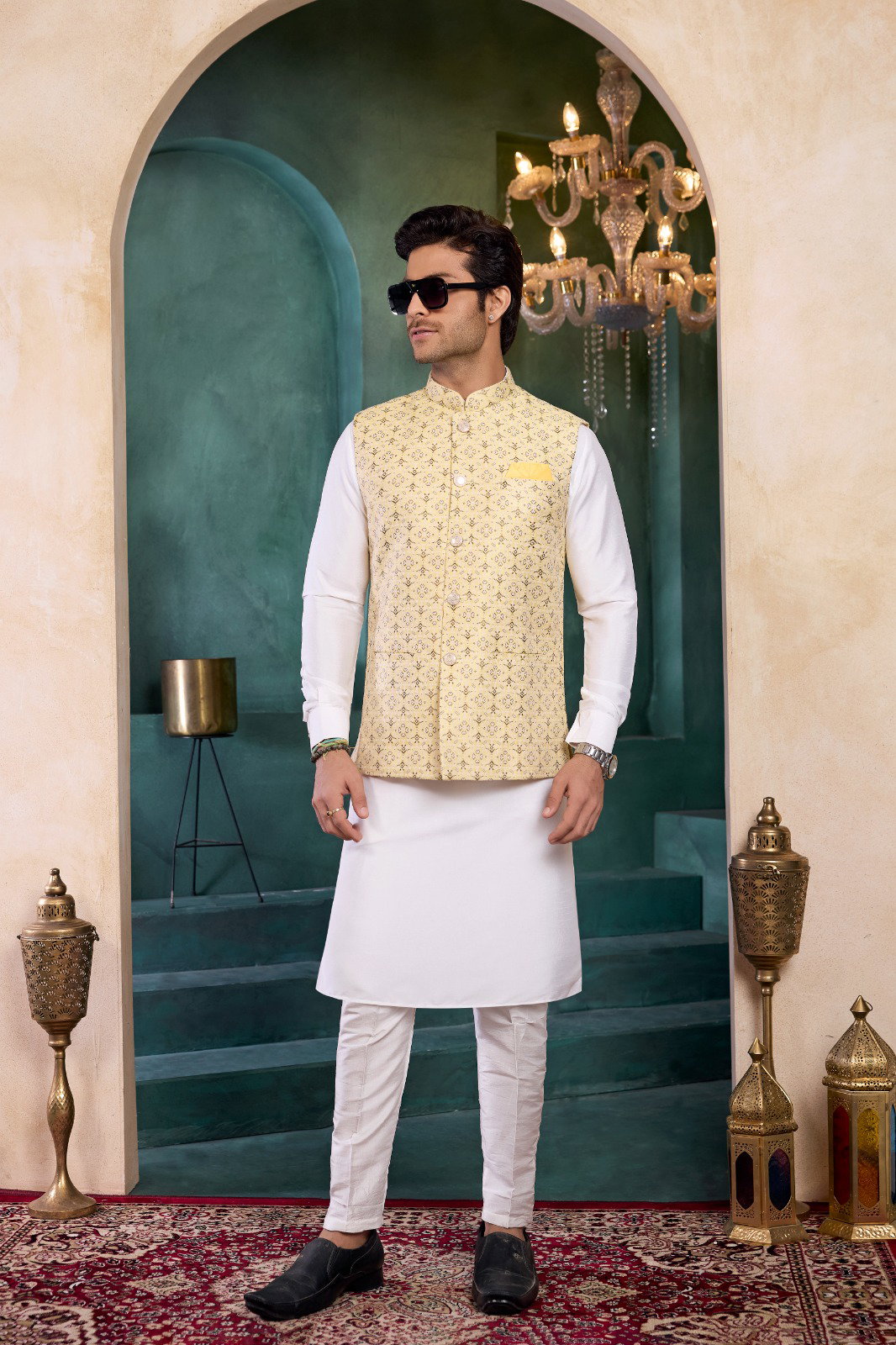  Sumi 4390 to 4396 Designer Art Banarasi Silk 3 Pcs  Kurta Jacket Set Collection