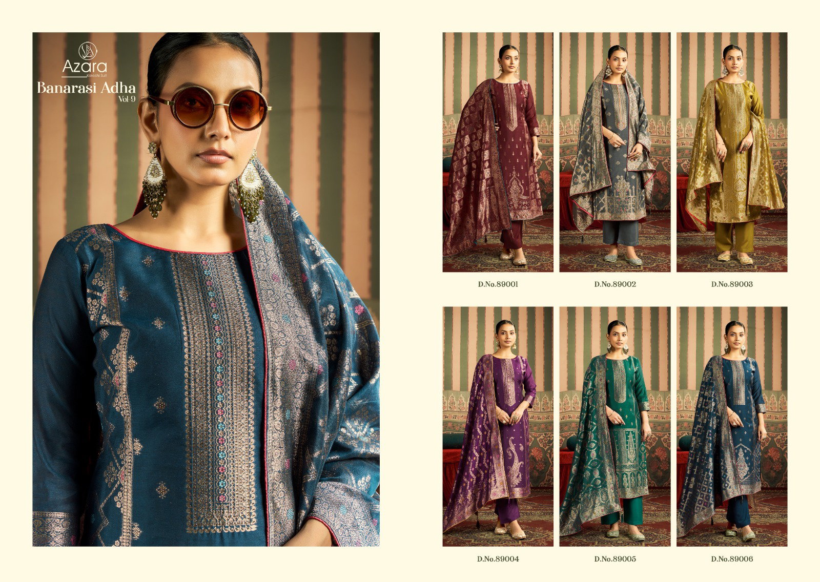 Radhika Azara Banarasi Adha Vol 9 Cotton Jacquard Work Dress Material