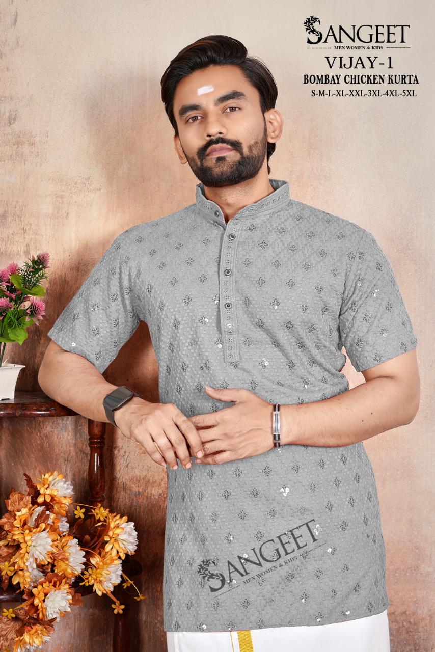 Sangeet Vijay Vol 1 Rayon Chicken Sifli Sequence Work Kurta Collection