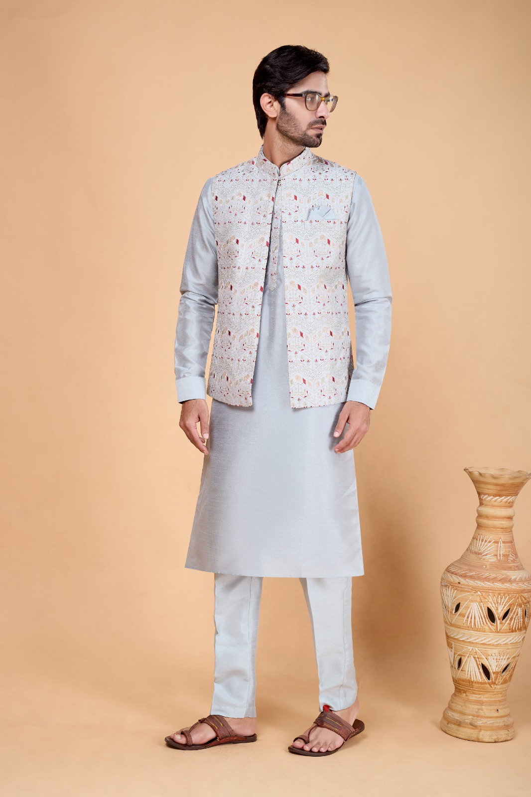 Sumi 4408 to 4412 Designer Art Banarasi Silk 3 Pcs  Kurta Jacket Set Collection