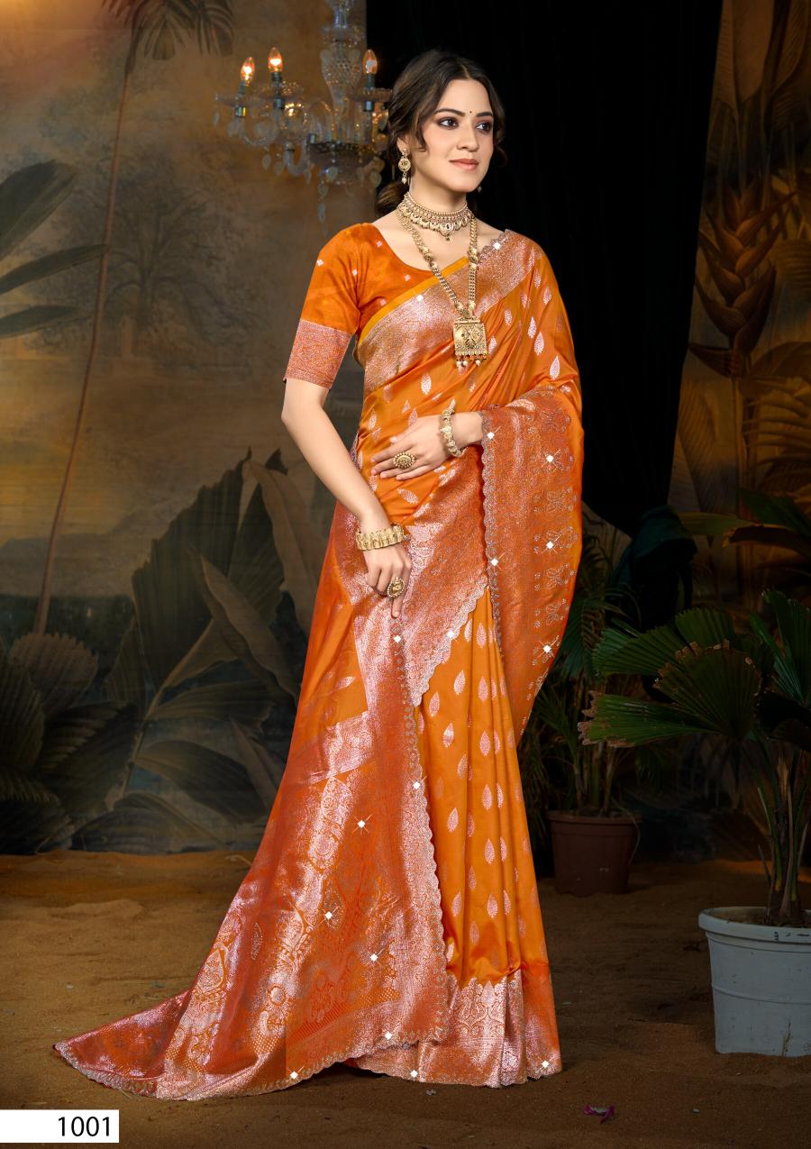 Saroj Tina Silk Saroski Vol 1 Silk Saroski Worked Fancy Saree Collection